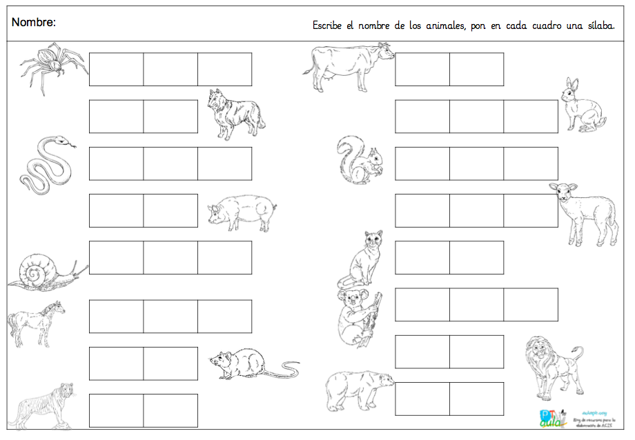 sílabas-animales